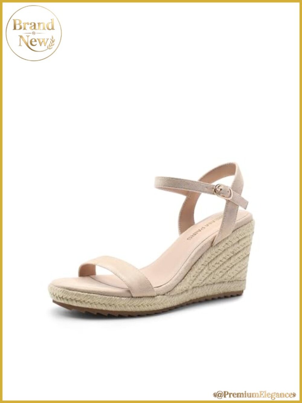 Raffia Espadrille Wedge Sandals Open Toe Ankle Strap Platform